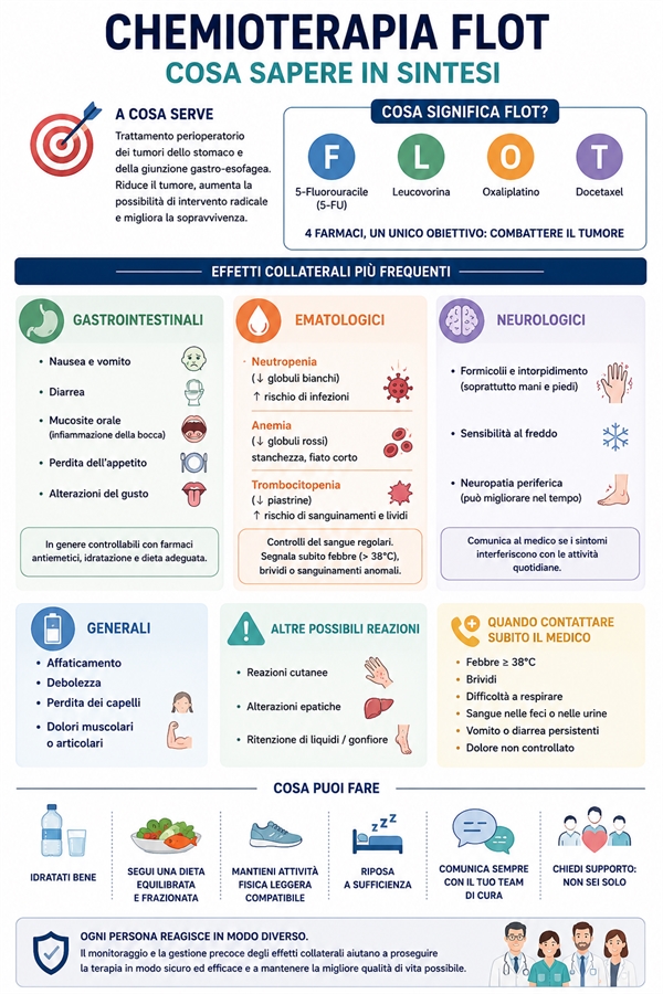 Chemioterapia secondo schema FLOT: ma quali sono gli effetti collaterali più comuni?